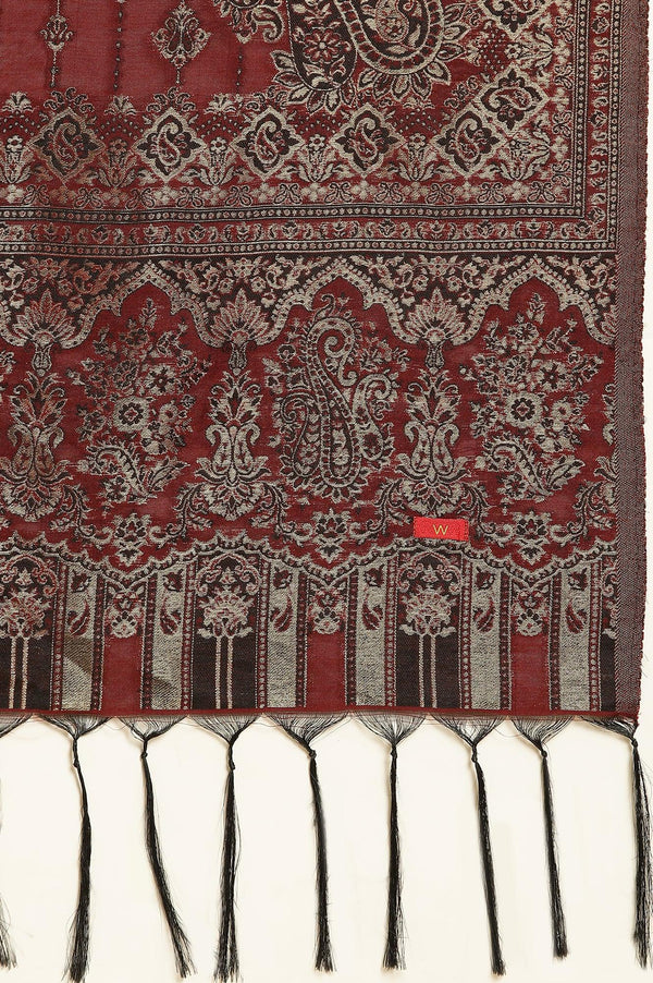 Black Embroidered Velvet Winter Kurta, Pants And Shawl Set