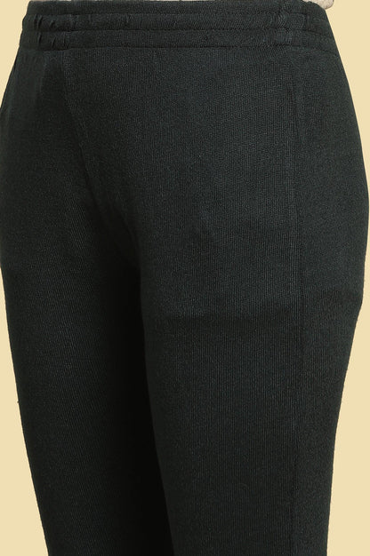 Green Printed Winter Kurta And Tights Set - wforwoman