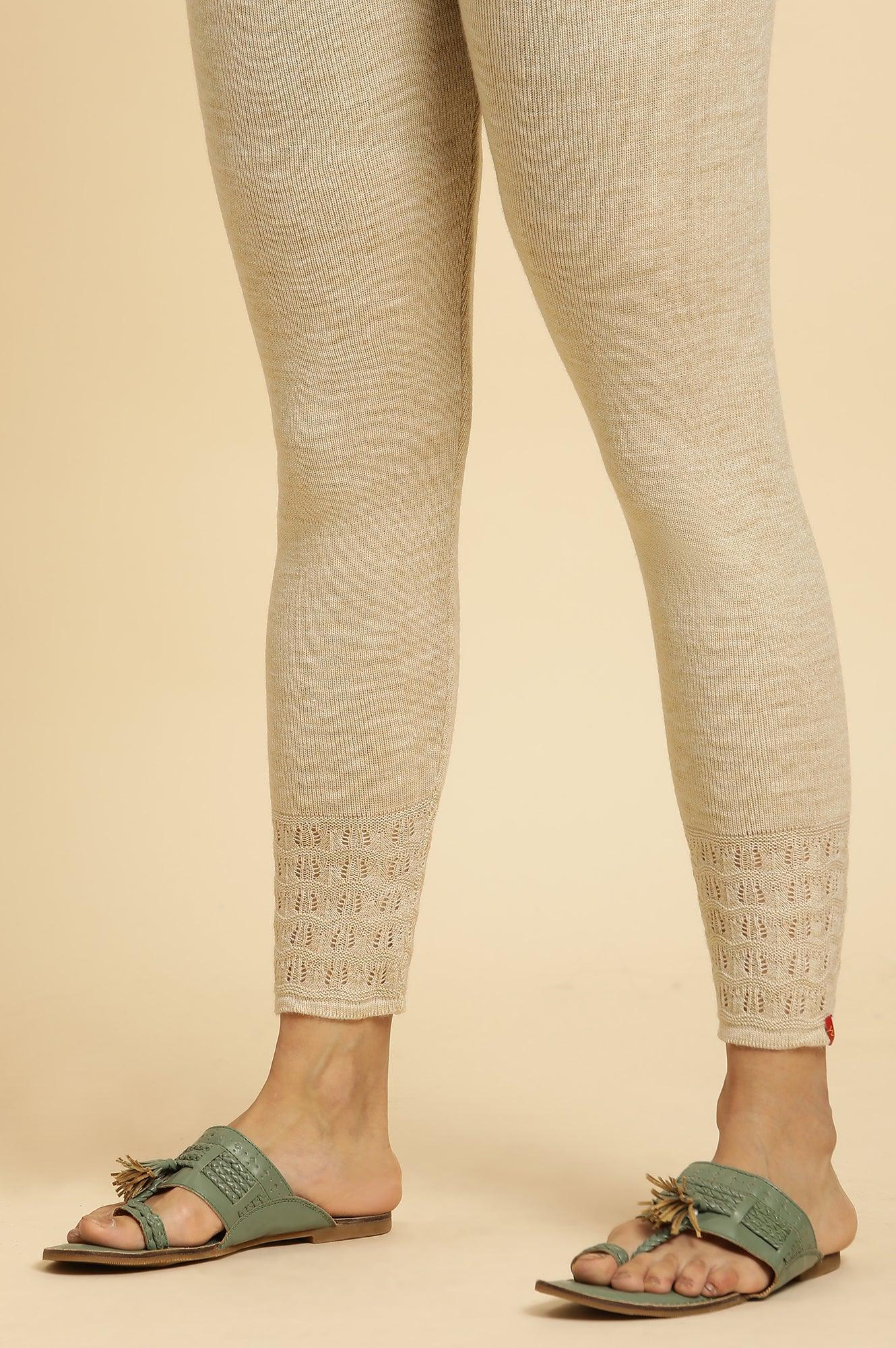 Emerald Green Embroidered Winter Kurta And Tights Set - wforwoman