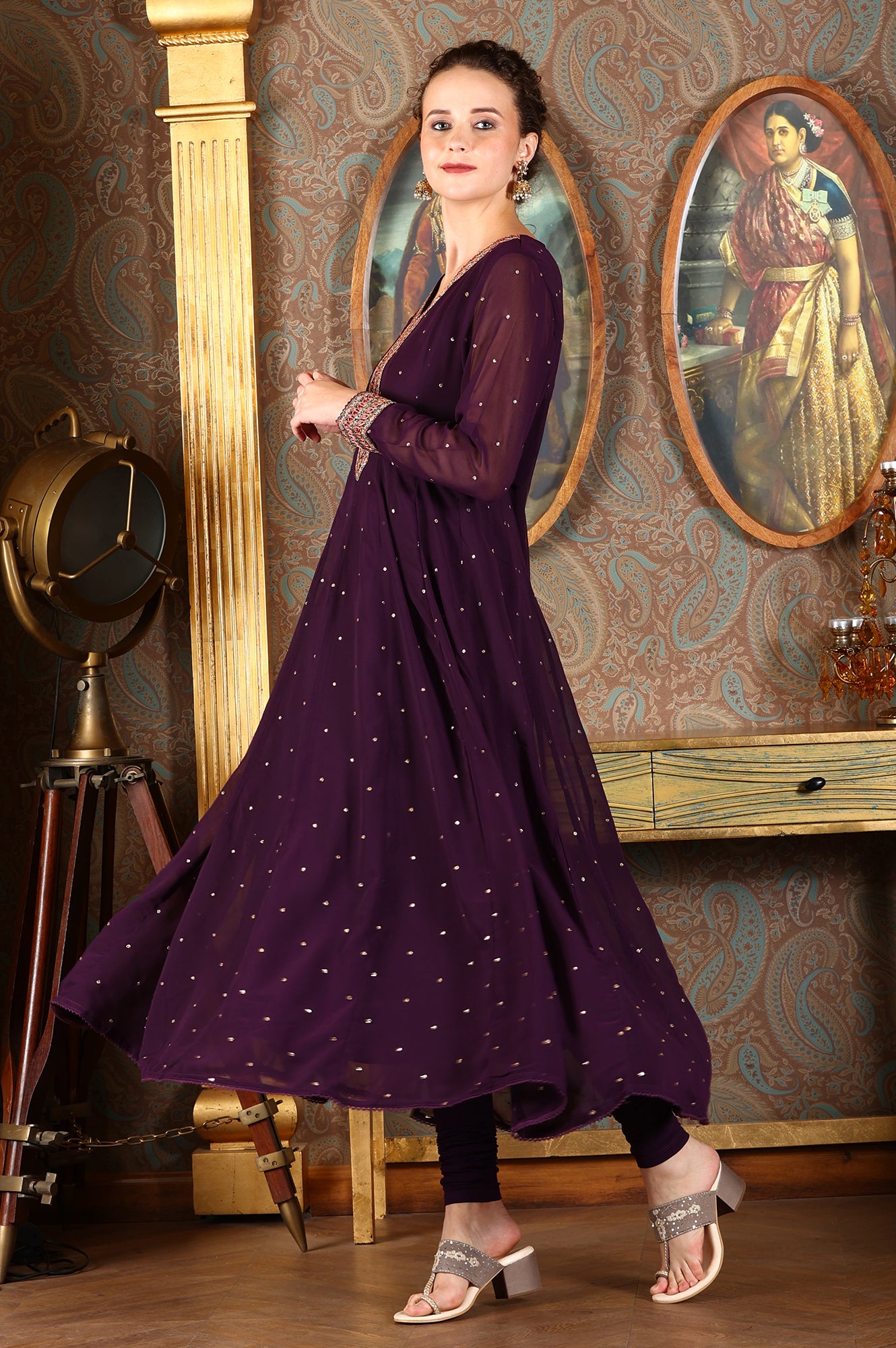 purple churidar dress Purple Salwar Suit with Intricate Zari Work And Dupatta