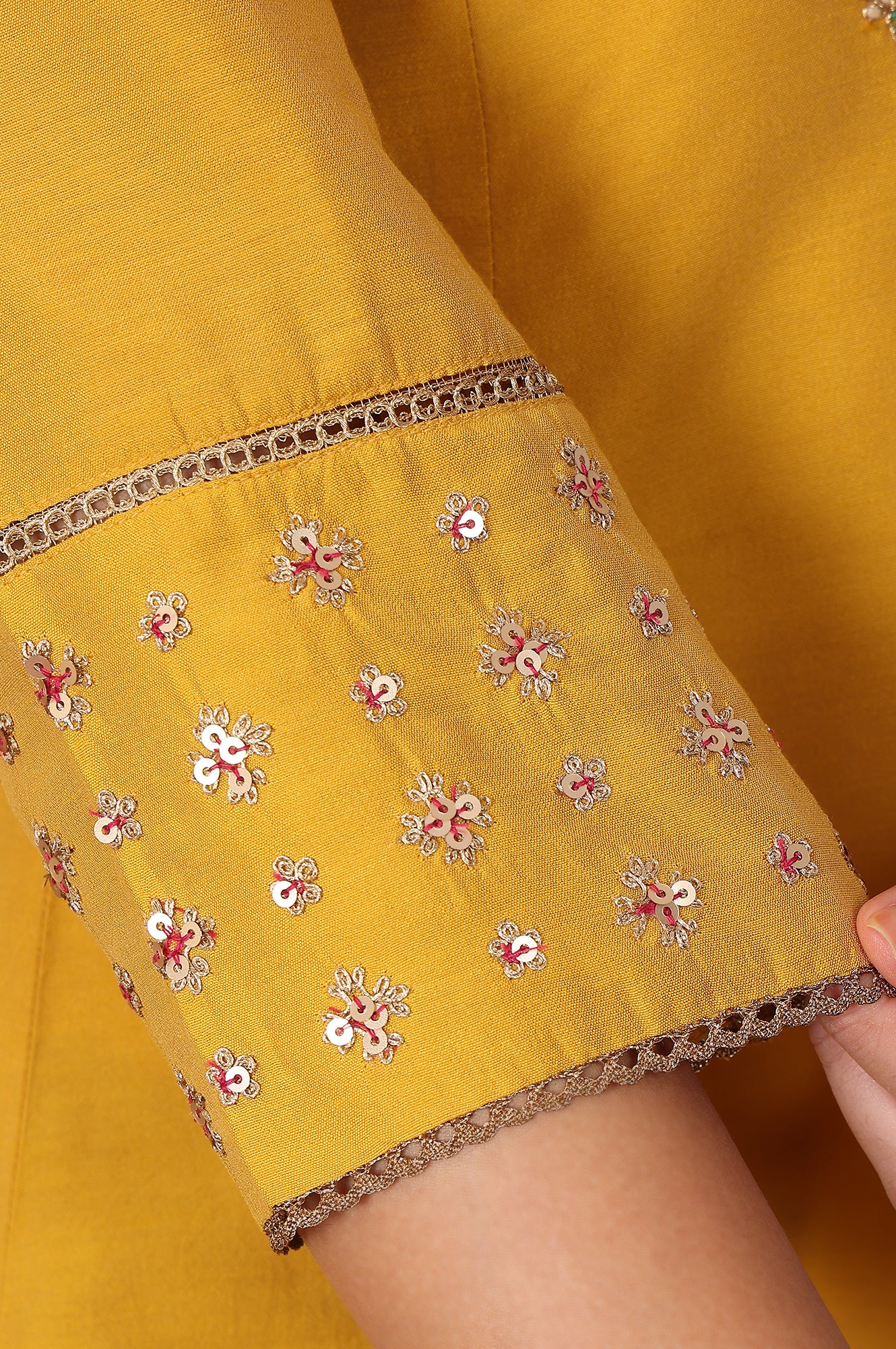 Buy Mustard Yellow Solid Flared Kurta With Embroidered Yoke Online for Woman | WforWoman Buy Mustard Yellow Solid Flared Kurta With Embroidered Yoke Online for Woman | WforWoman