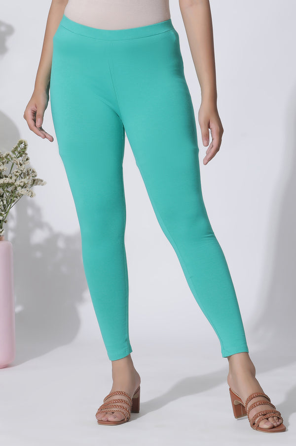 Dark Teal Cotton Lycra Tights