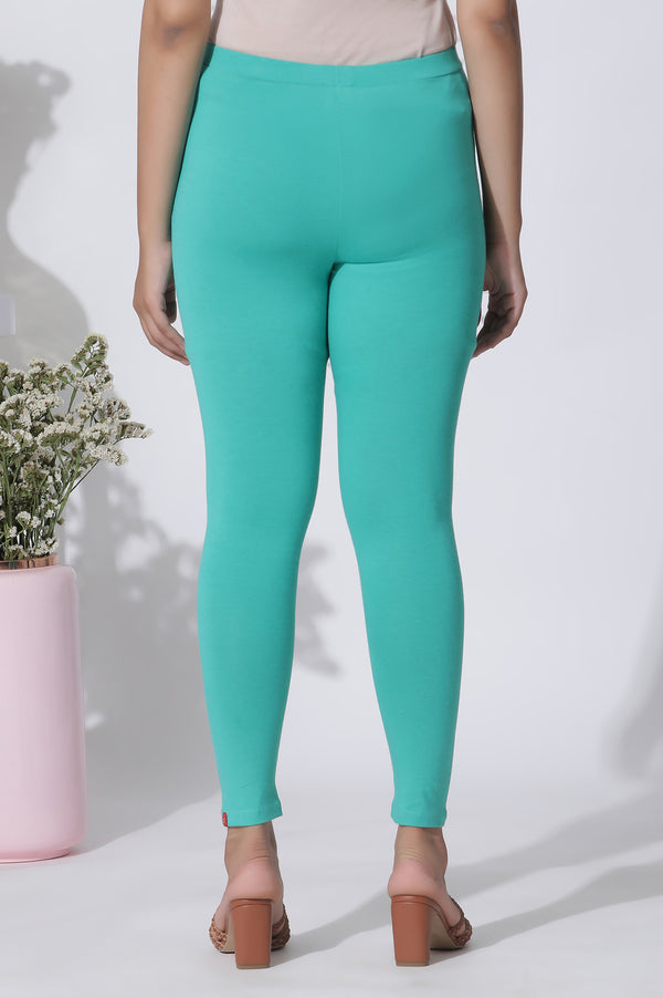 Dark Teal Cotton Lycra Tights
