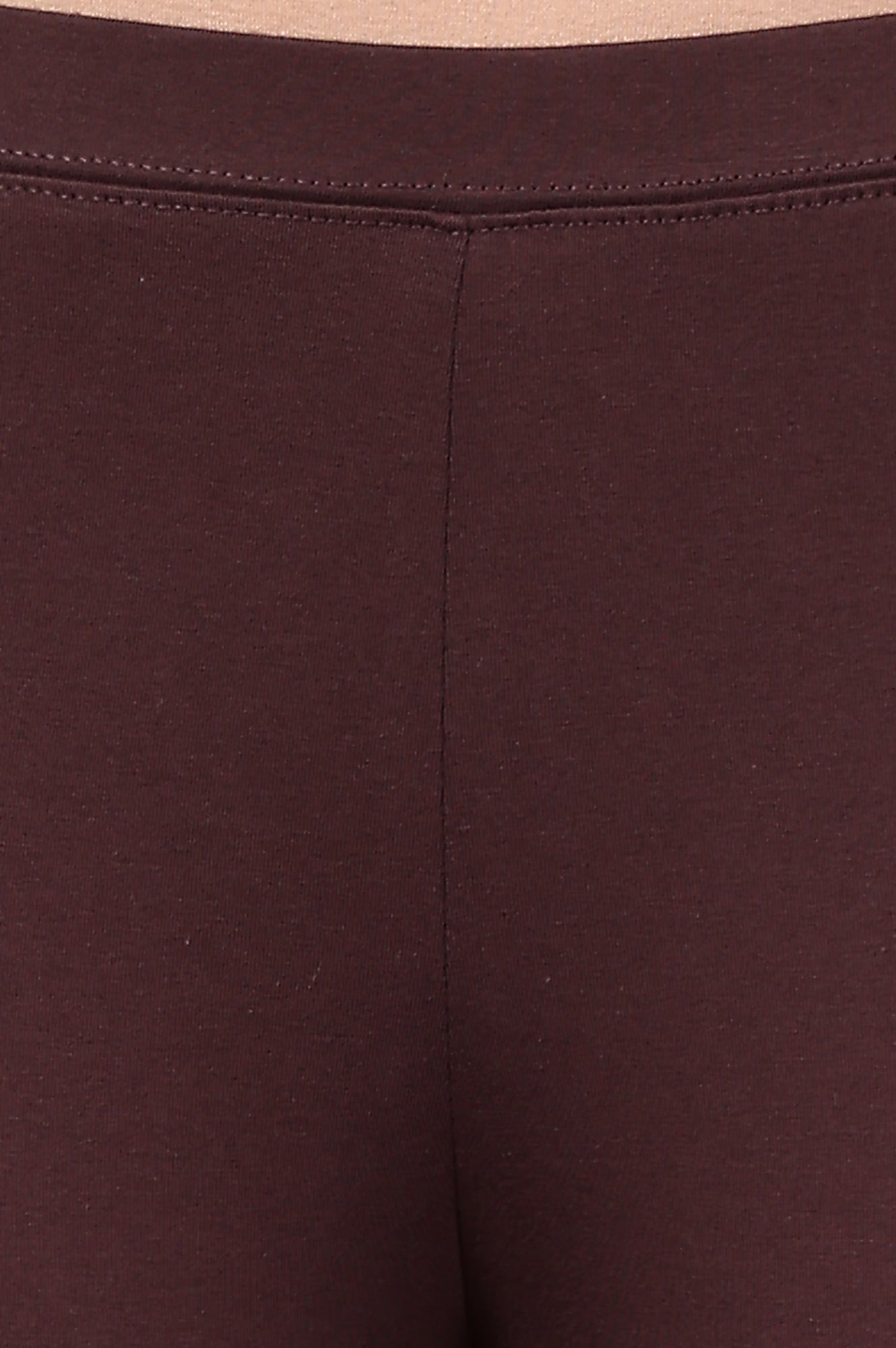 Dark Brown Knitted Cotton Lycra Tights - wforwoman