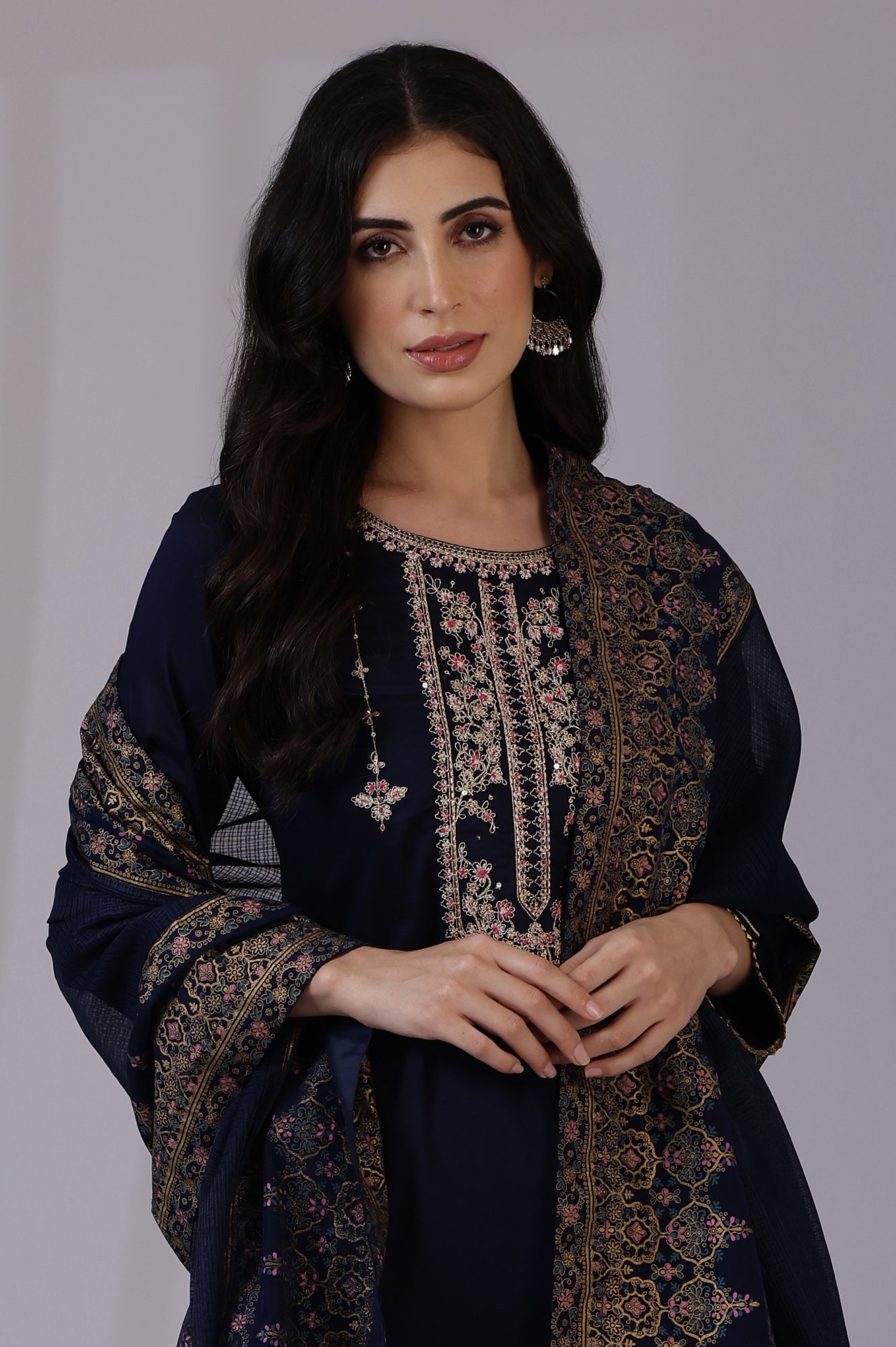 Blue Solid Kota Dupattas