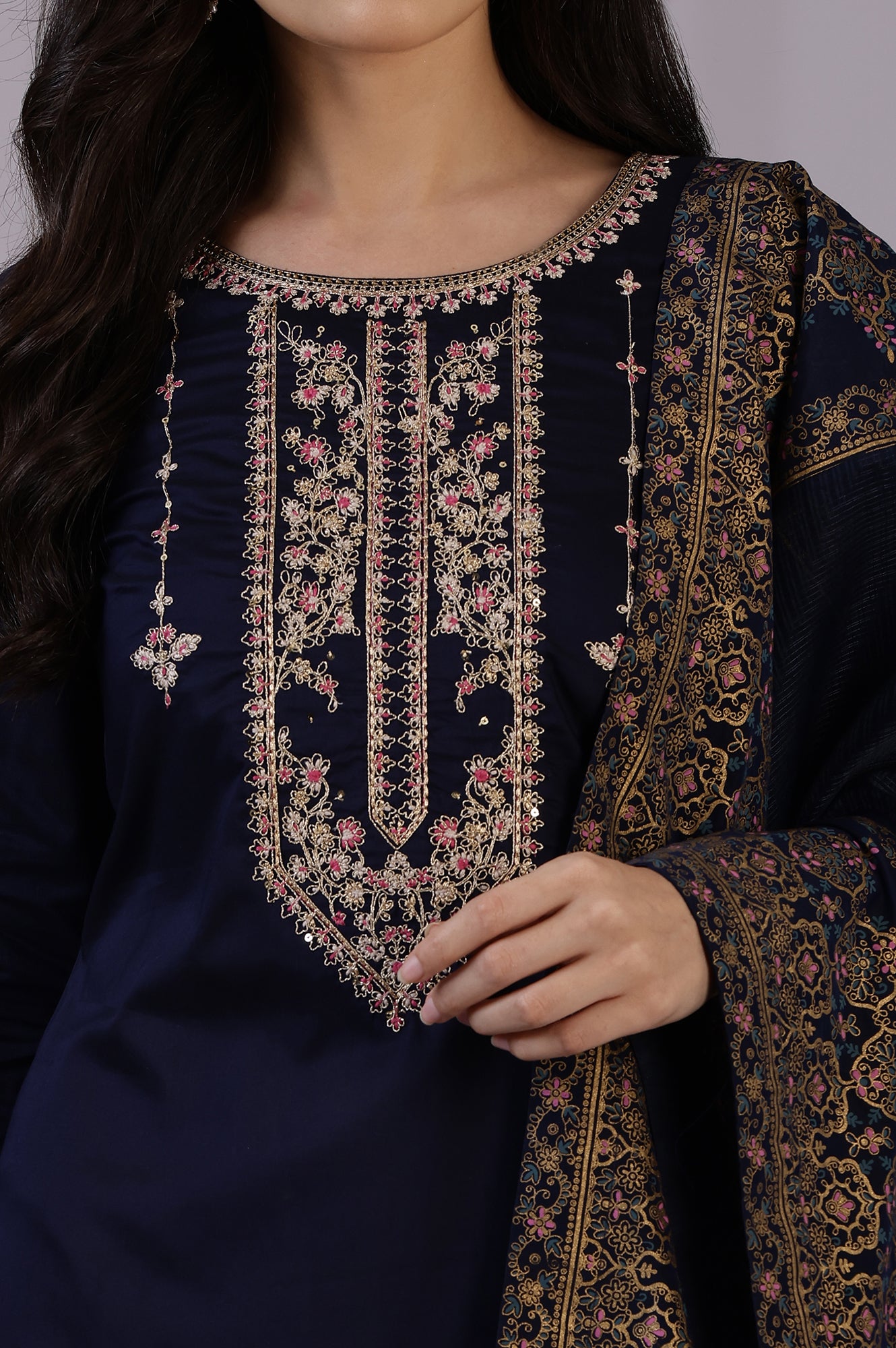 Blue Solid Kota Dupattas