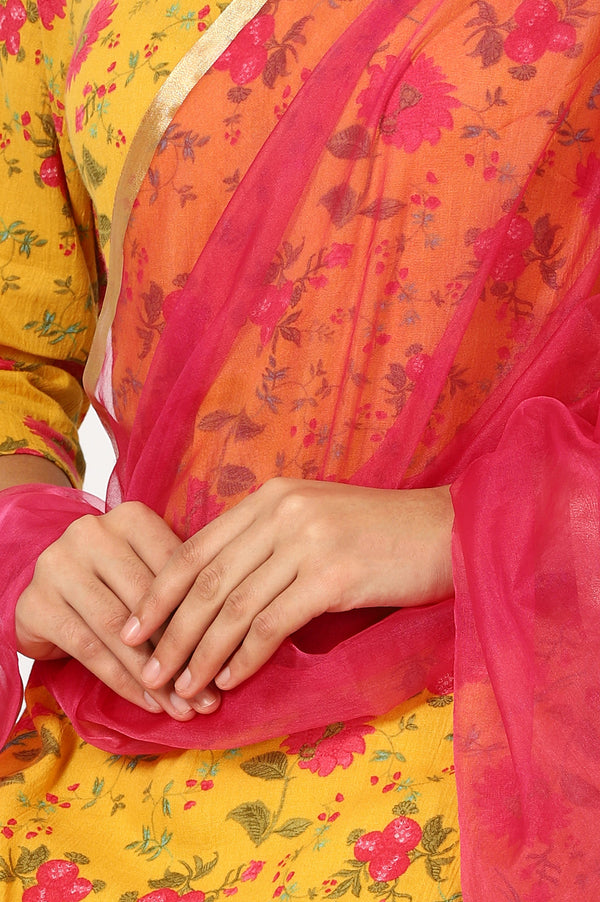 Pink Solid Organza Dupattas