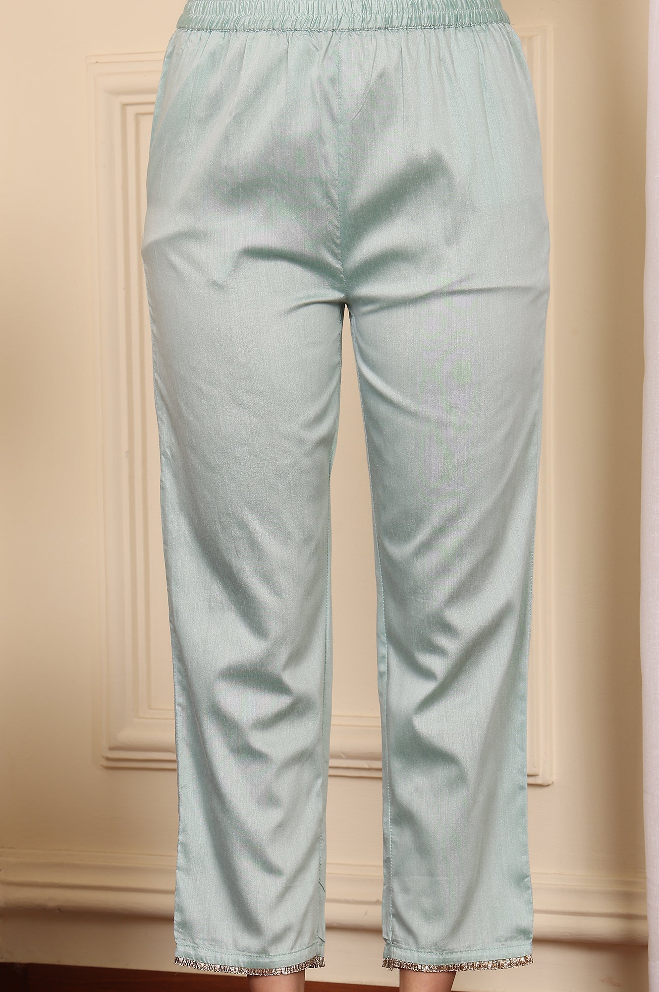 Yellow Digital Printed Embellished Kota Kurta, Blue Pants And Dupatta Set