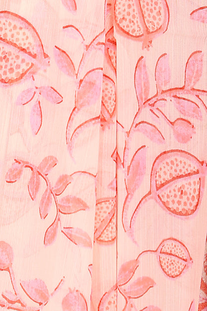 Tangy Orange Floral Printed Breezy Rayon Kurta, Pants Co-Ord Set With Dupatta