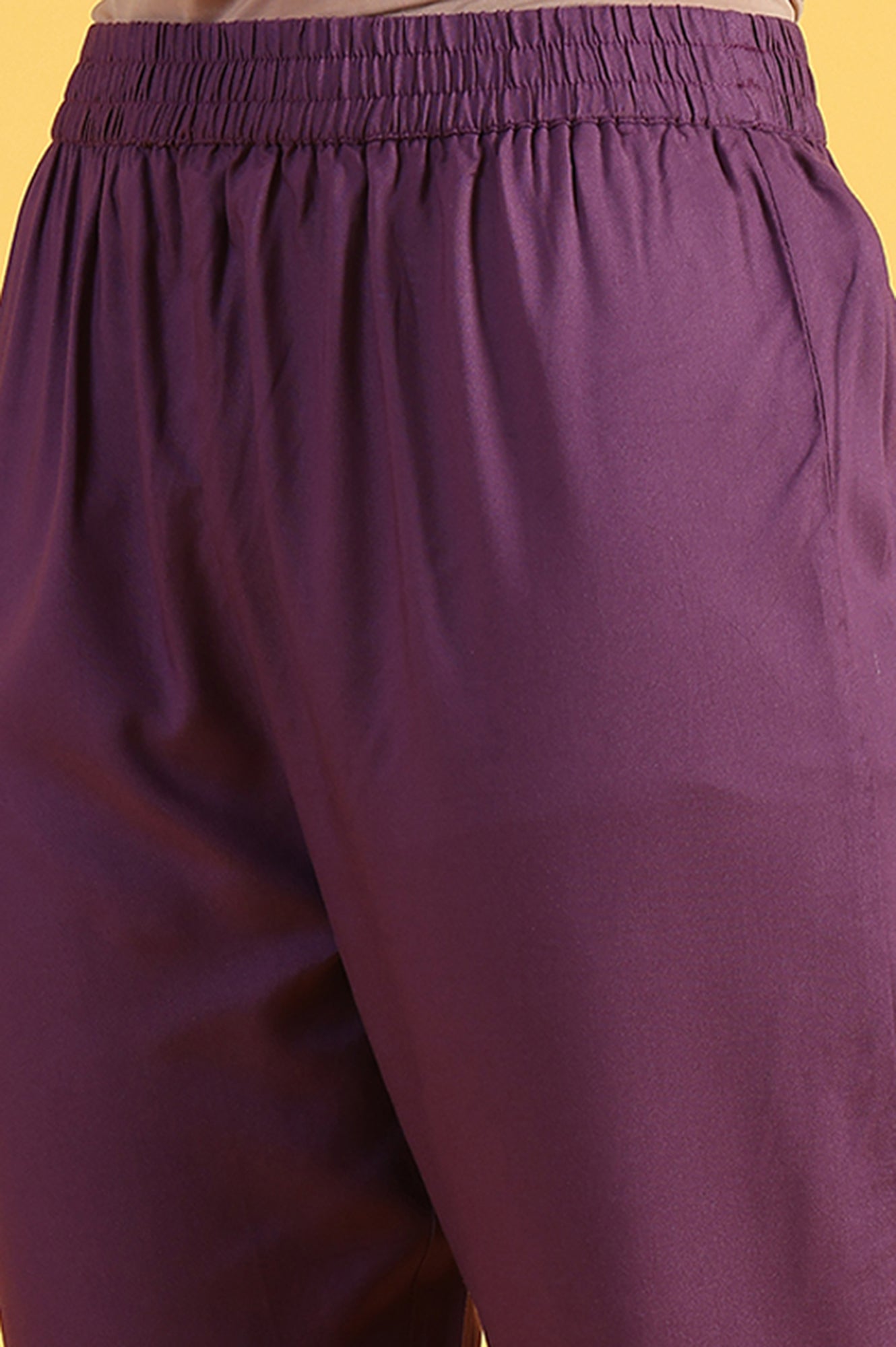 Purple Printed Flarred A-Line Kurta &amp; Straight pant with Dupatta Set