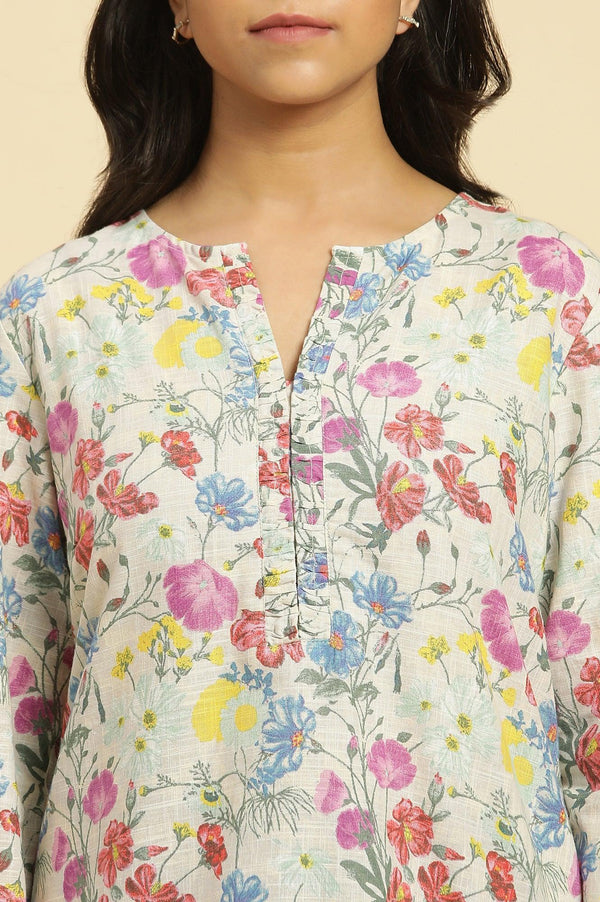 Multi-Coloured Floral Printed Summer Top