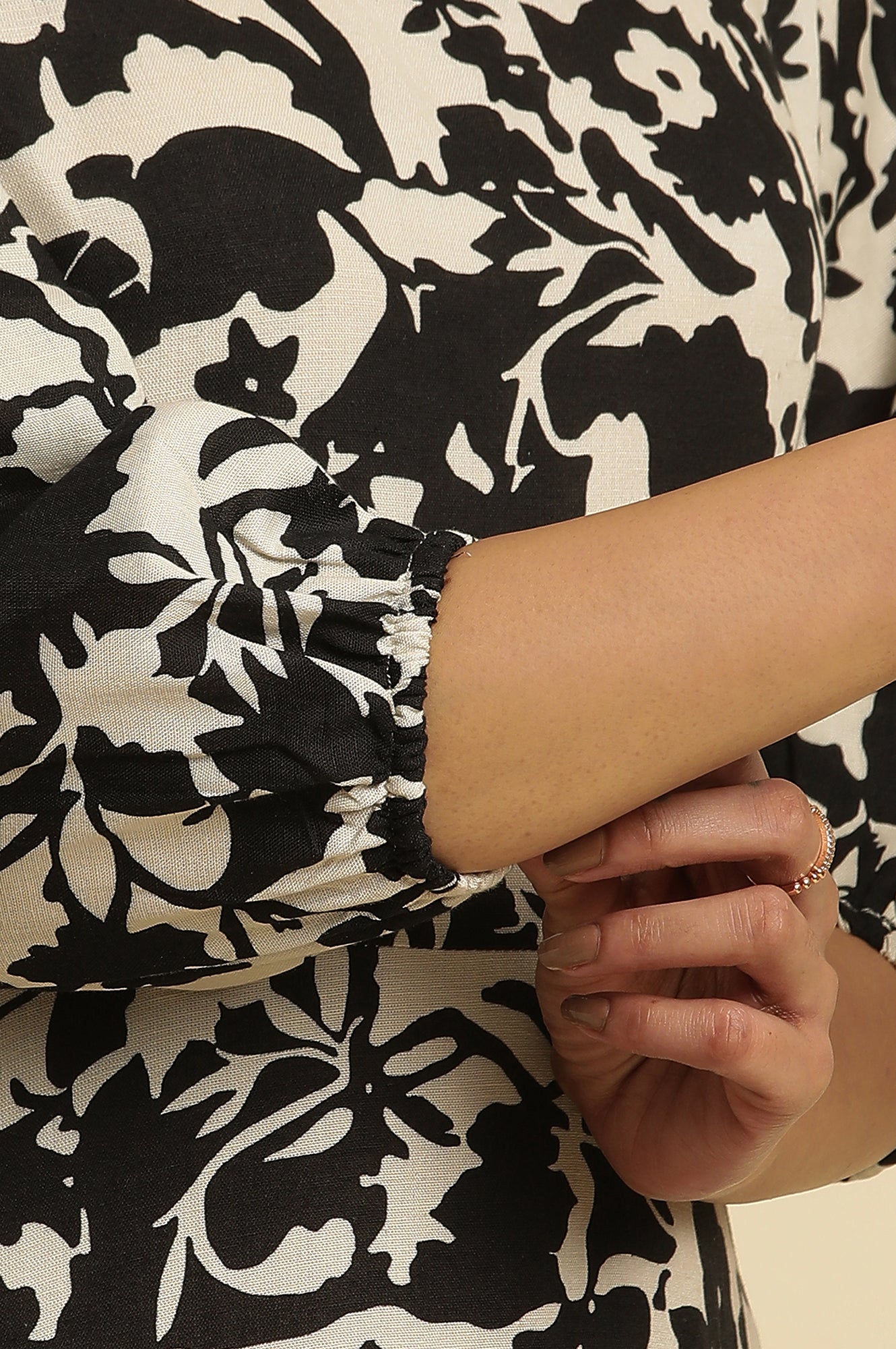 Buy Black and White Abstract Printed Cotton A-Line Western Dress Online for Woman Buy Black and White Abstract Printed Cotton A-Line Western Dress Online for Woman