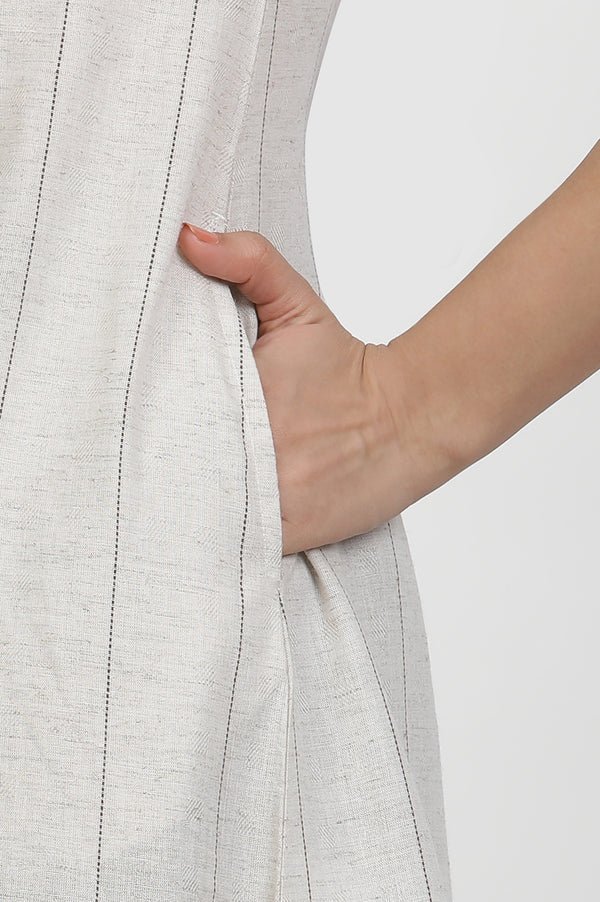 Off White Linen Cotton Straight Kurta
