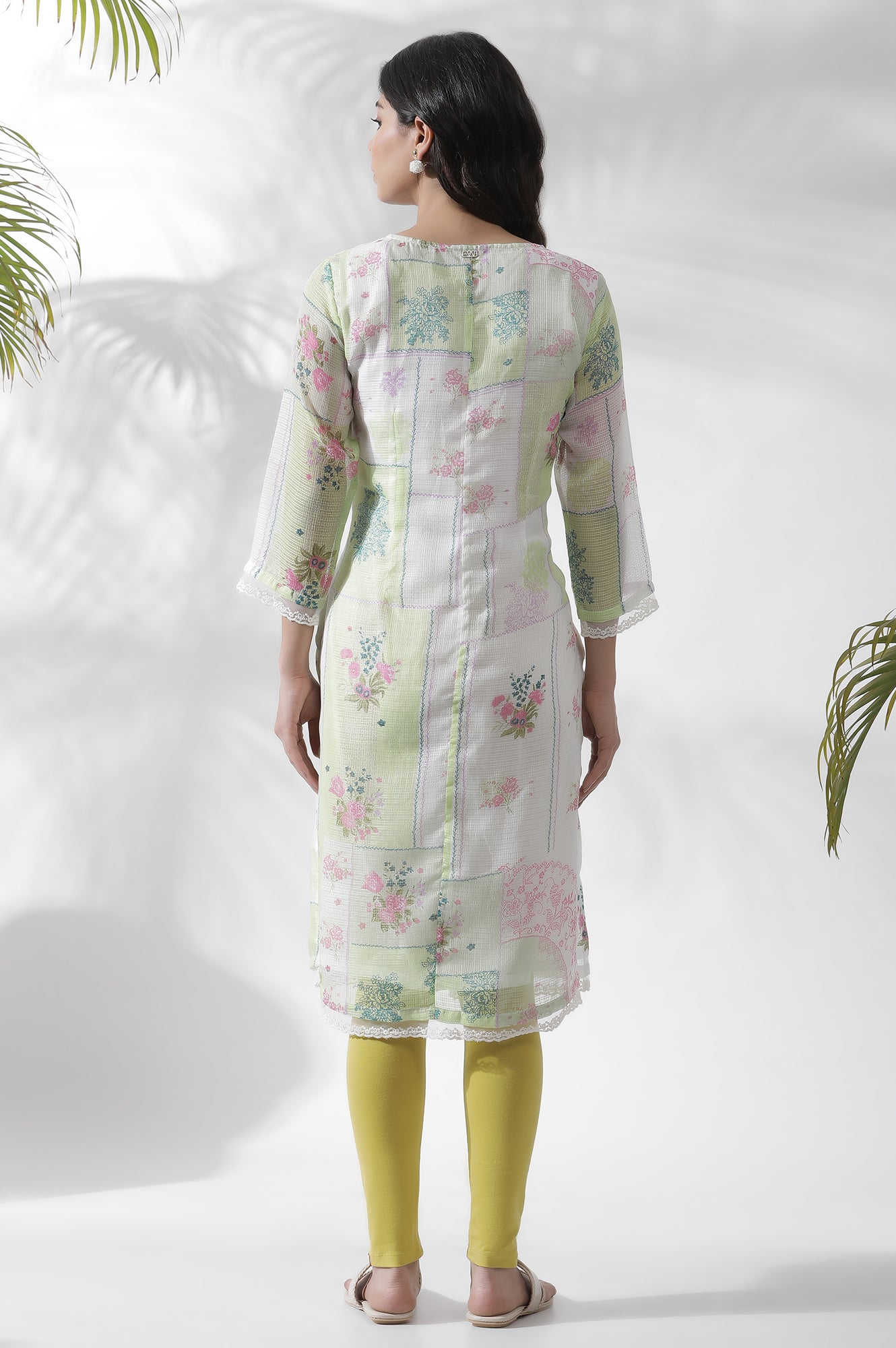 Multicolour Embroidered Beads Straight Kurta