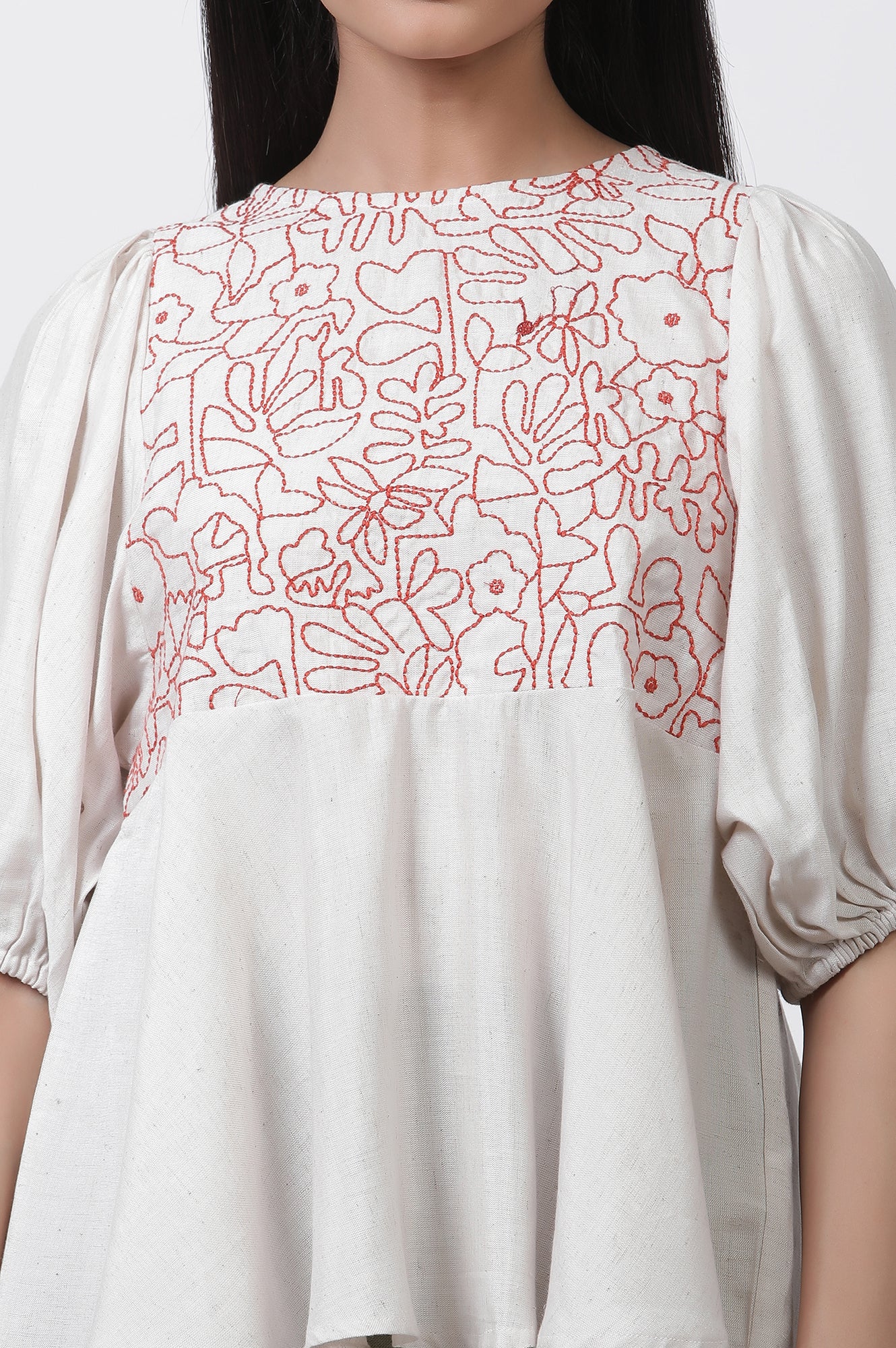 トップス aerma 2way embroidery peplum tops Buy White Thread Embroidered Peplum Top Online for Woman | WforWoman
