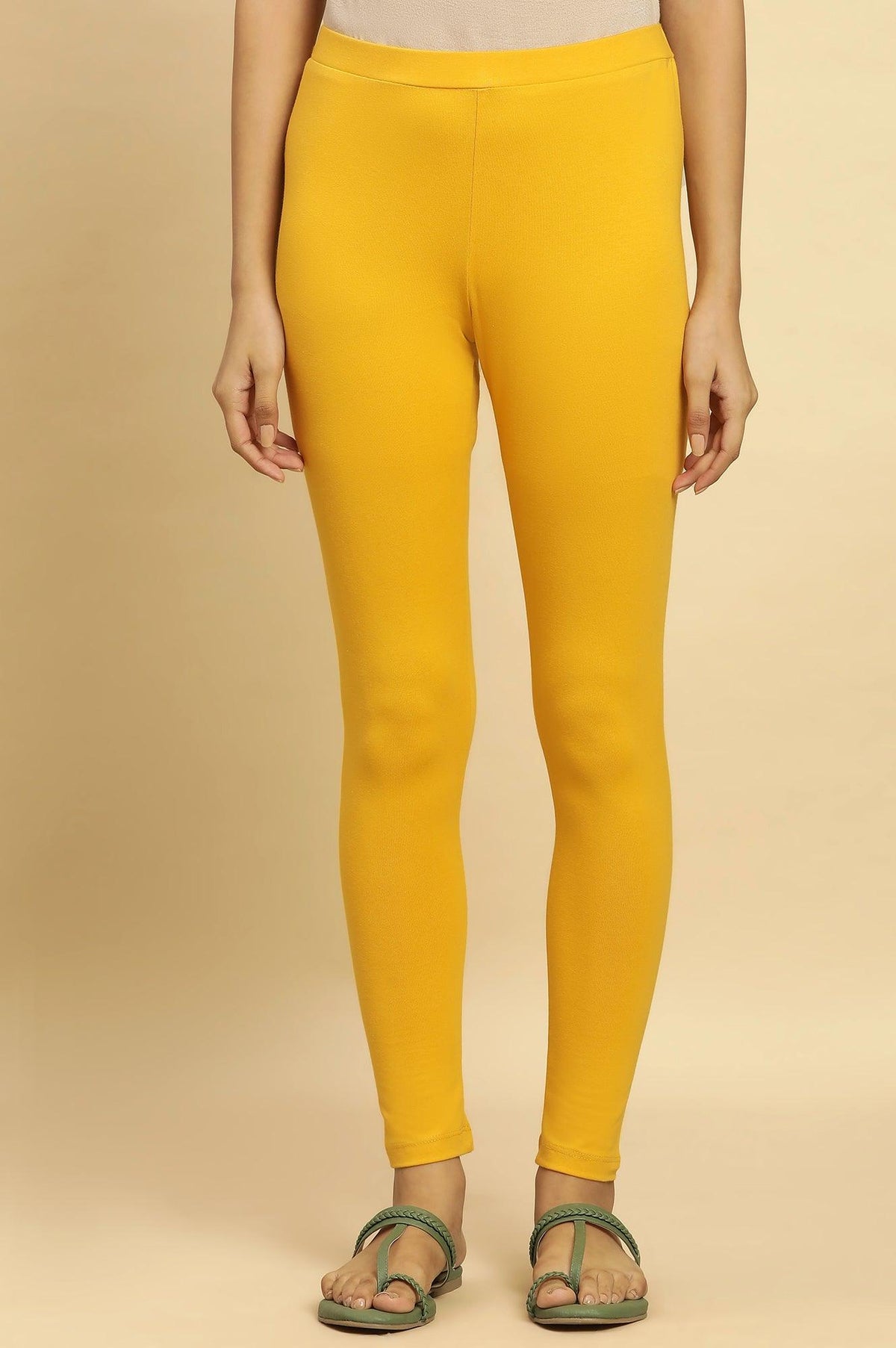 Marigold Yellow Knitted Tights - S