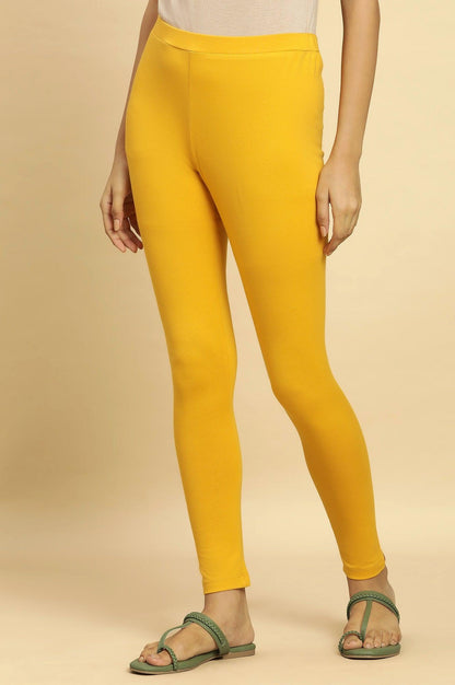 Marigold Yellow Knitted Tights - wforwoman