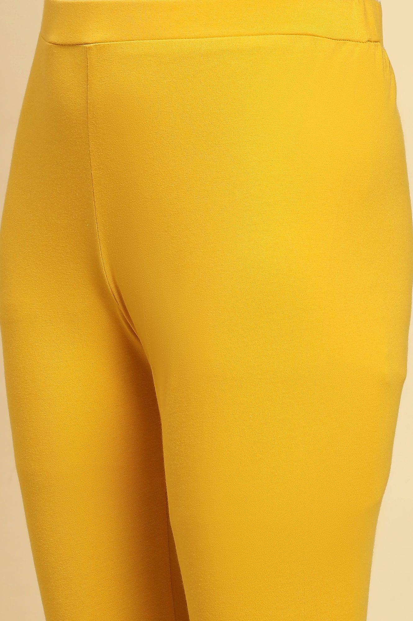 Marigold Yellow Knitted Tights - wforwoman