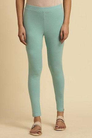 Light Blue Pink Knitted Tights - wforwoman