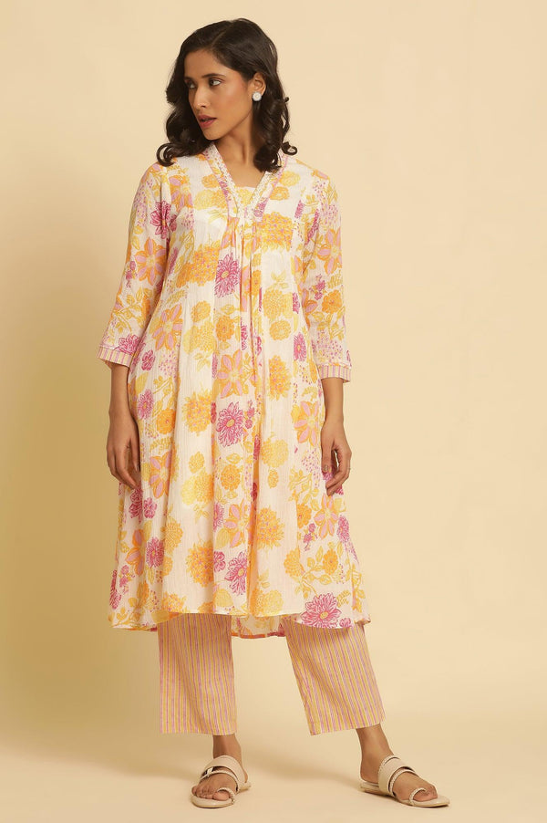 Multi-Coloured Striped Straight Pants