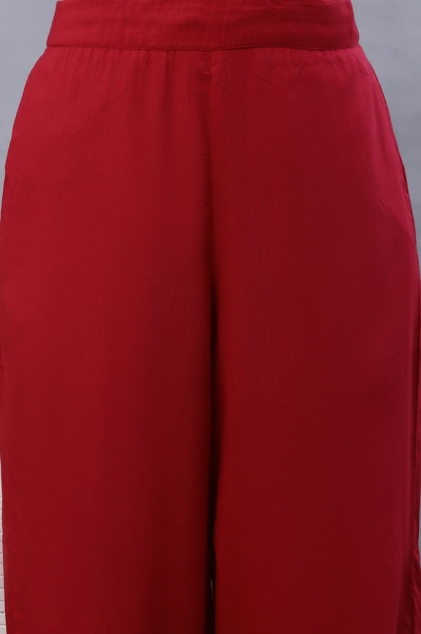 Hot Pink Pants with Embellished Hemline