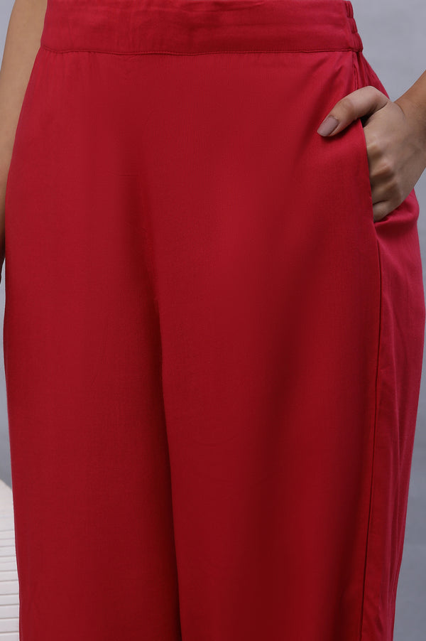 Hot Pink Pants with Embellished Hemline