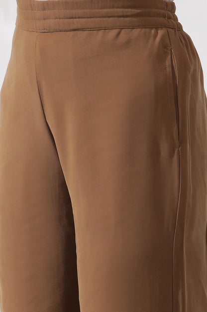 Brown Straight Fit Trouser Pants