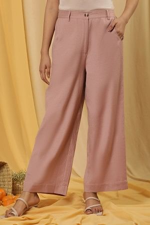 Dusty Pink Casual Straight Trouser - S