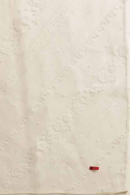 White Floral Brasso Printed Rectangular Dupatta