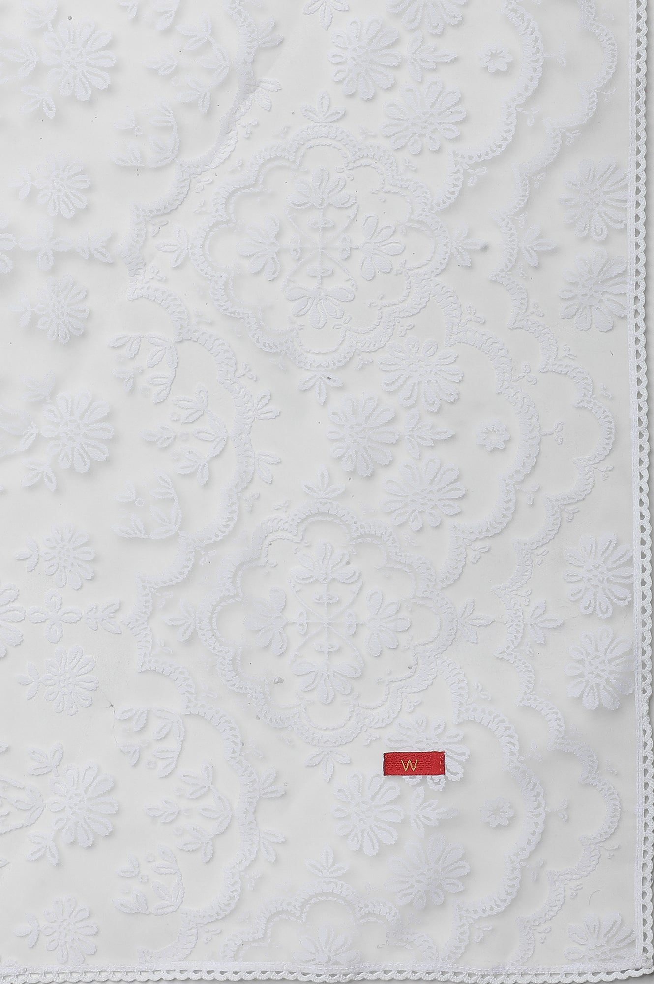 White Printed Brasso Dupatta