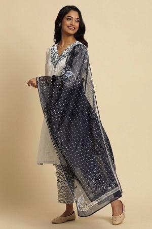 Blue Kots Dupatta With Blue Prints