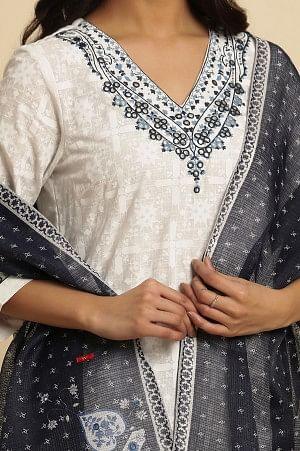 Blue Kots Dupatta With Blue Prints