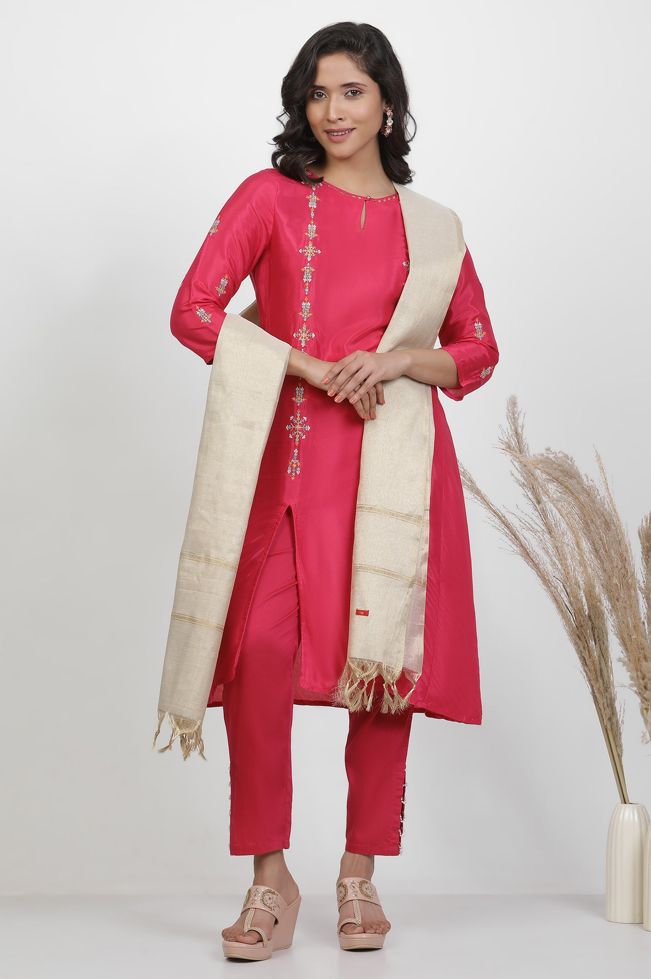 Golden Cotton Zari Dupatta