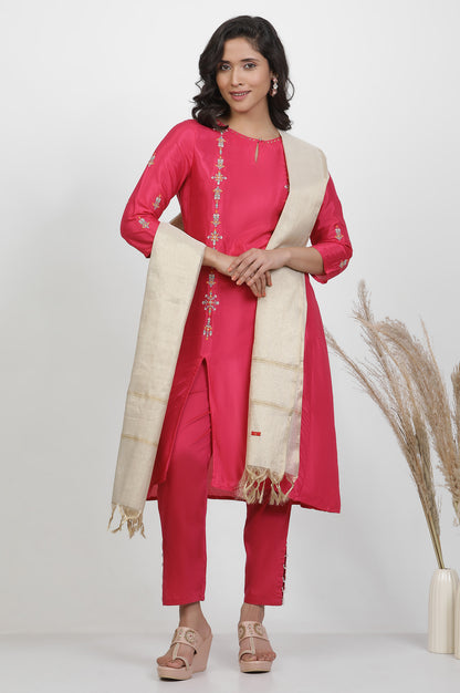 Golden Cotton Zari Dupatta