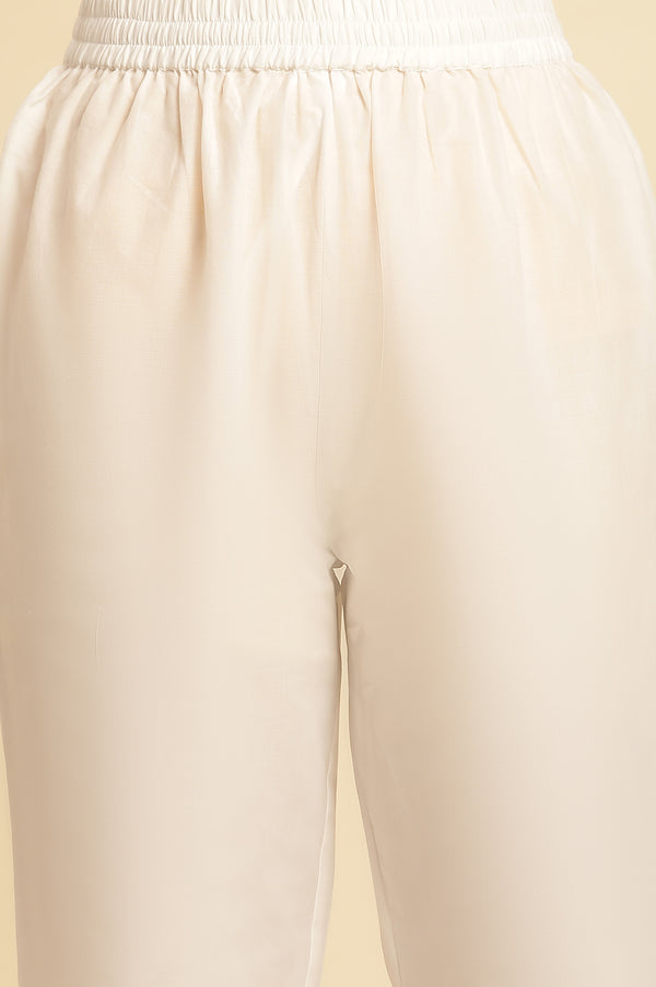 Light Pink Panelled Printed Kurta, Pants And Dupatta Set