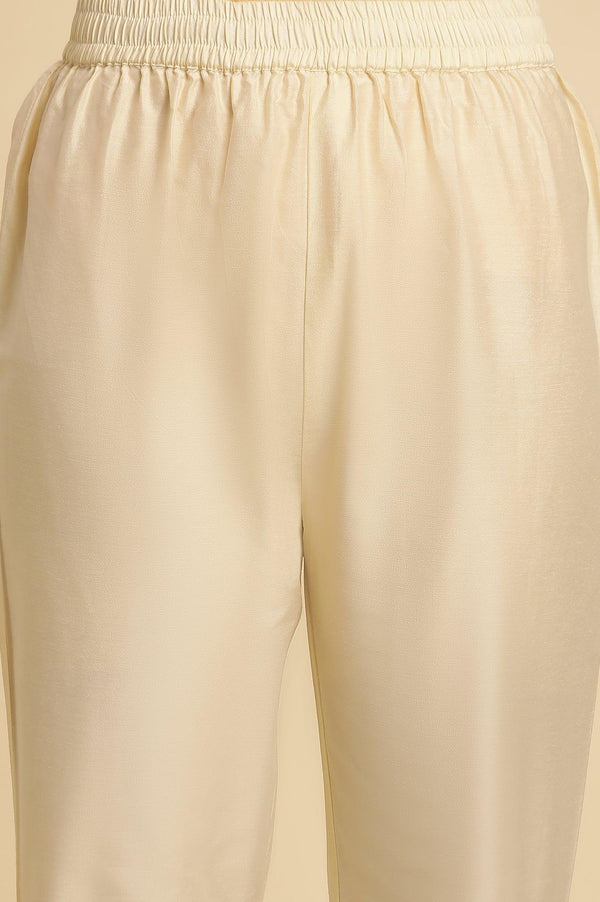 White Sleeveless Printed Flared Kurta, Pants And Dupatta Set