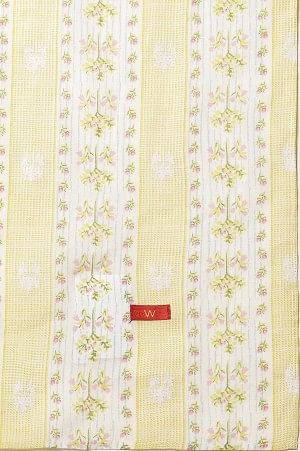 White A-Line Cotton Checker Kurta, Pants And Dupatta Set