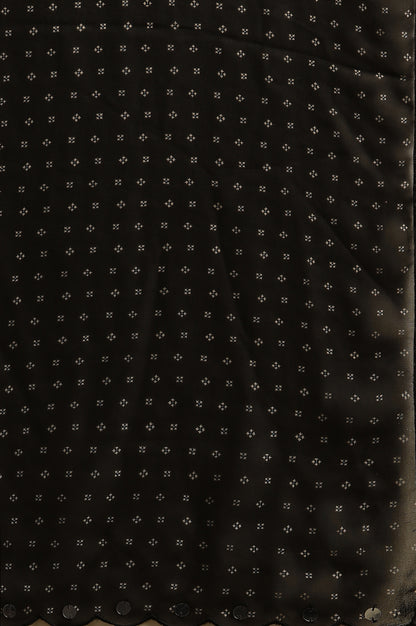 Black Printed Flared Short Kurta, Sharara Ad Dupatta Set