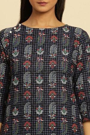 Blue Paisely Printed Kurta And Pants Set - wforwoman