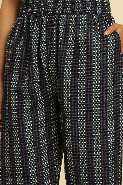 Blue Paisely Printed Kurta And Pants Set - wforwoman