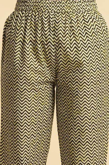 Black Printed Straight Kurta And Pants Set - wforwoman