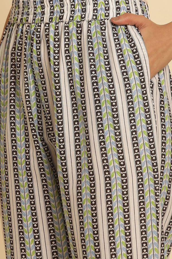 Black Floral Printed Straight Kurta And Pants Set