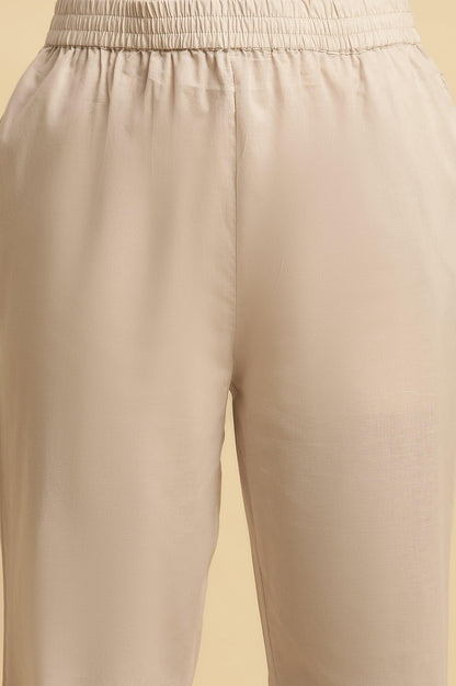 Light Grey Embroidered Cotton Kurta - wforwoman