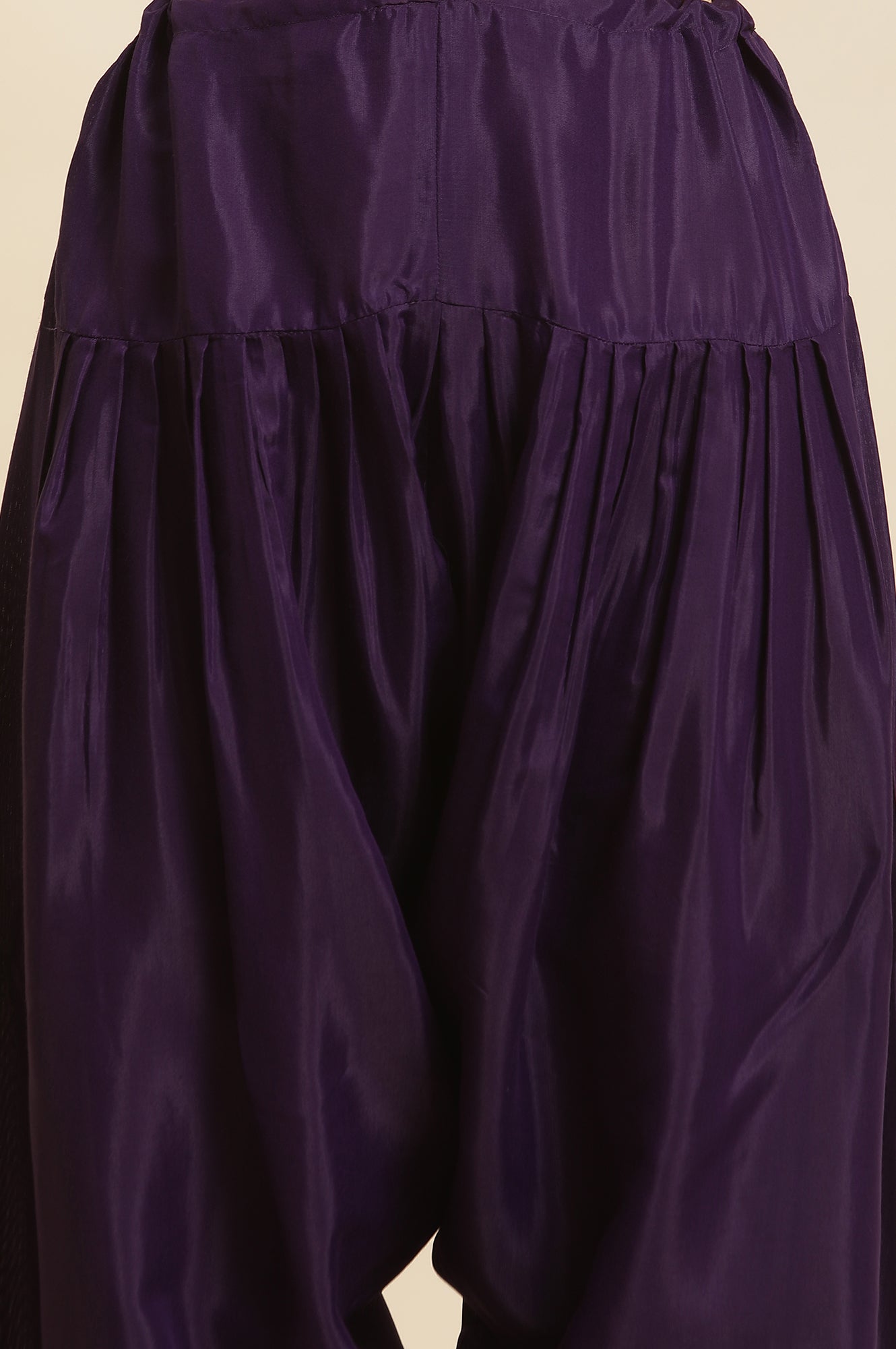 Purple Sequined Kurta, Salwar And Dupatta Set