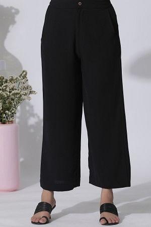 Black Short Sleeves Top And Trouser Co-Ord Set