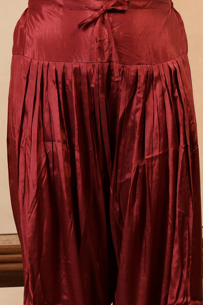 Folksong Brick Red Viscose Regular-Fit Ethnic Motif Salwar