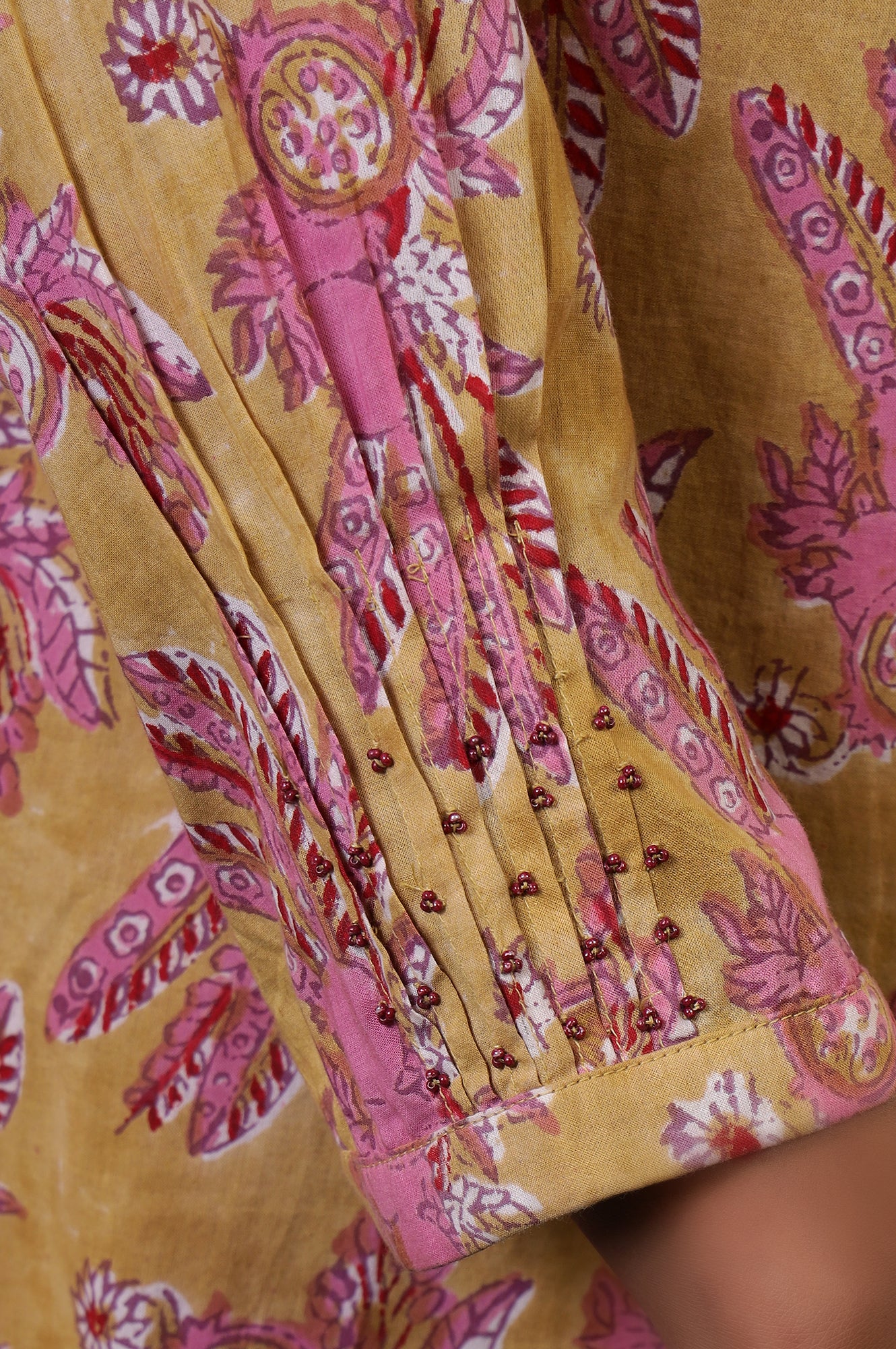 Apple Yellow Hand Block Printed Cotton Kurta and Pants Co-ord Set