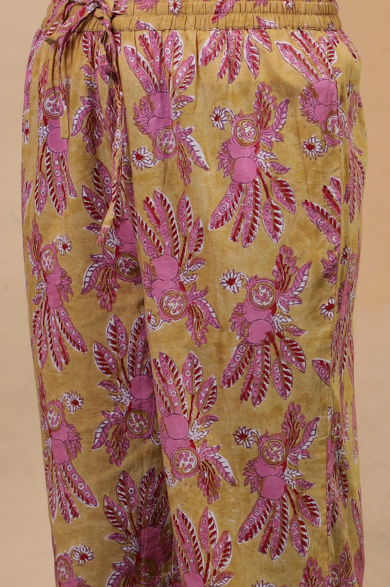 Apple Yellow Hand Block Printed Cotton Kurta and Pants Co-ord Set