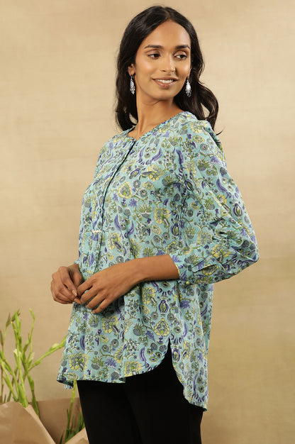 Bright Multicolured Floral Block Print Top