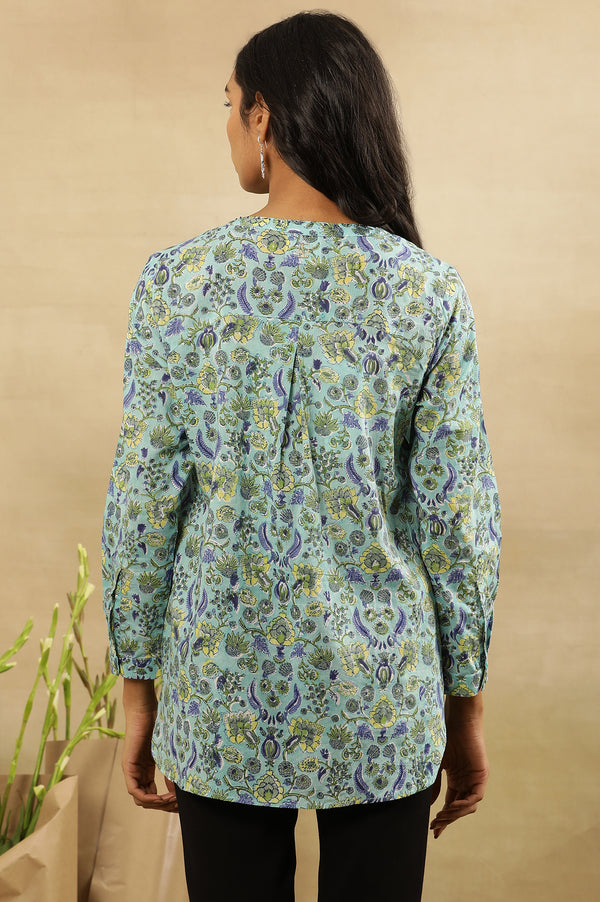 Bright Multicolured Floral Block Print Top